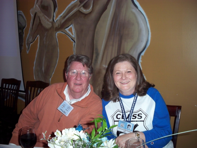 Our official greeters  Theresa McGowen Ball and her husband, Larry. 